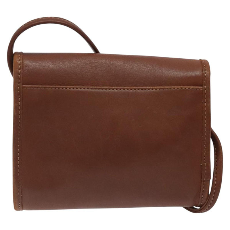 Coach Shoulder Bag Leather Brown Auth am8240