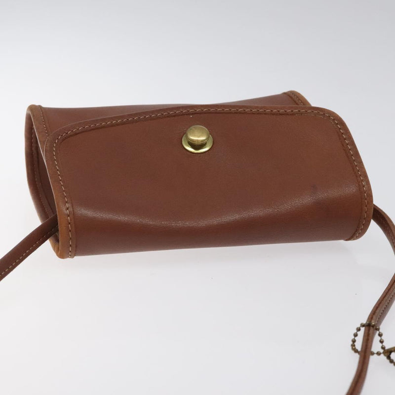 Coach Shoulder Bag Leather Brown Auth am8240