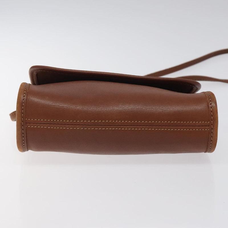 Coach Shoulder Bag Leather Brown Auth am8240