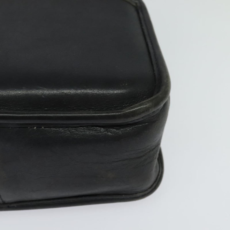 Coach Hand Bag Leather 2way Black Auth am8241