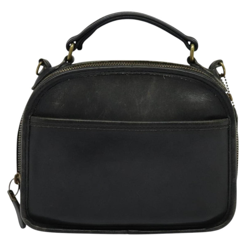 Coach Hand Bag Leather 2way Black Auth am8241