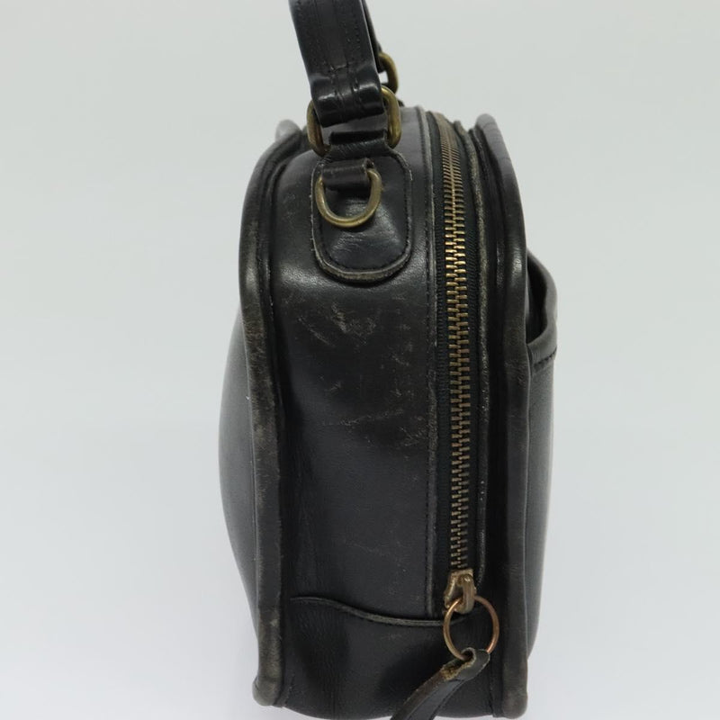 Coach Hand Bag Leather 2way Black Auth am8241