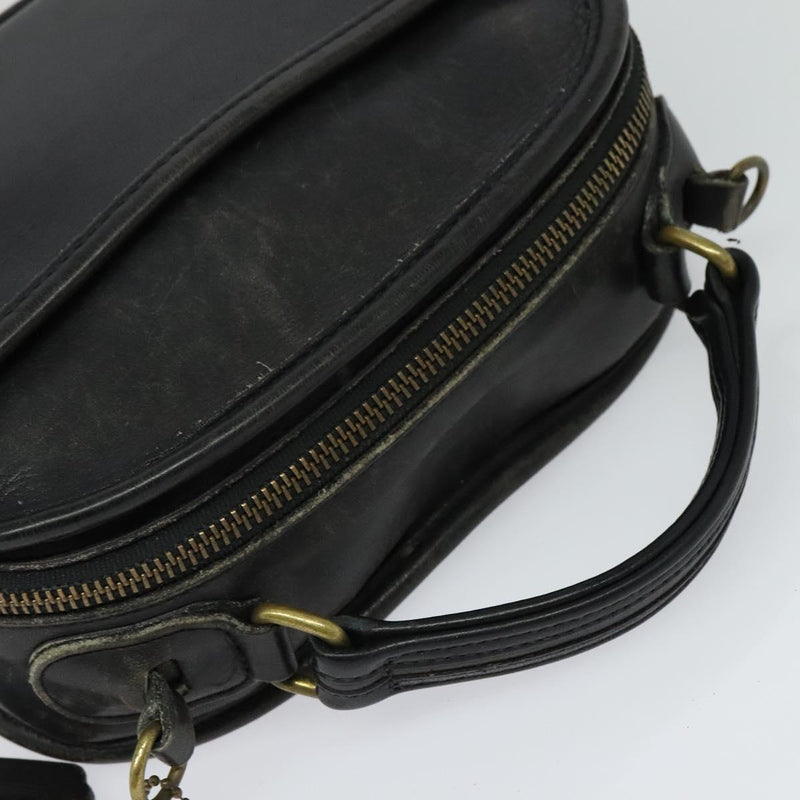 Coach Hand Bag Leather 2way Black Auth am8241