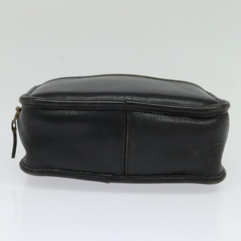 Coach Hand Bag Leather 2way Black Auth am8241