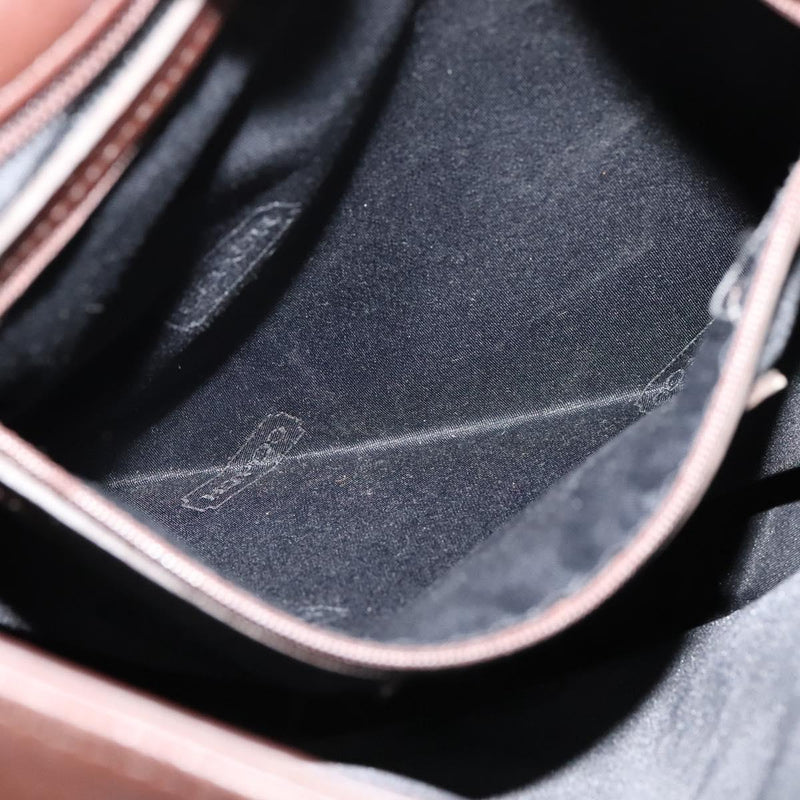 Coach Shoulder Bag Leather Brown Silver Auth am8338