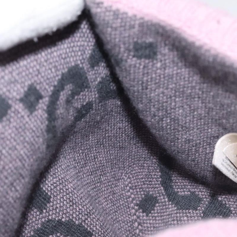 GUCCI GG Canvas Knitted Fabrics Cap Cashmere M Pink 676827 Auth am8353