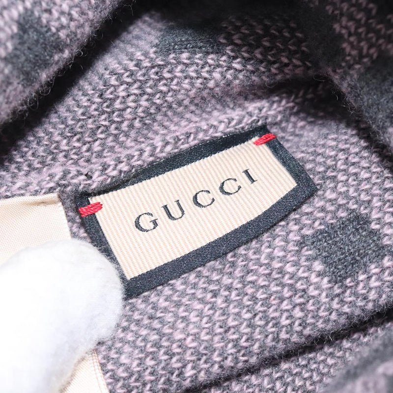 GUCCI GG Canvas Knitted Fabrics Cap Cashmere M Pink 676827 Auth am8353