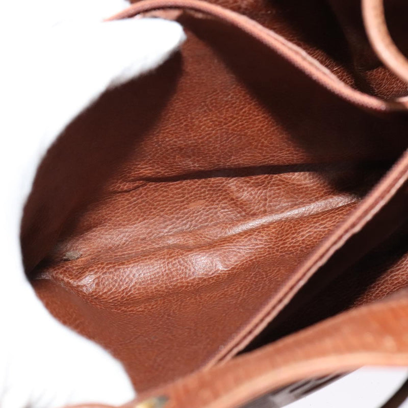 FENDI Shoulder Bag Leather Brown Gold Auth am8357