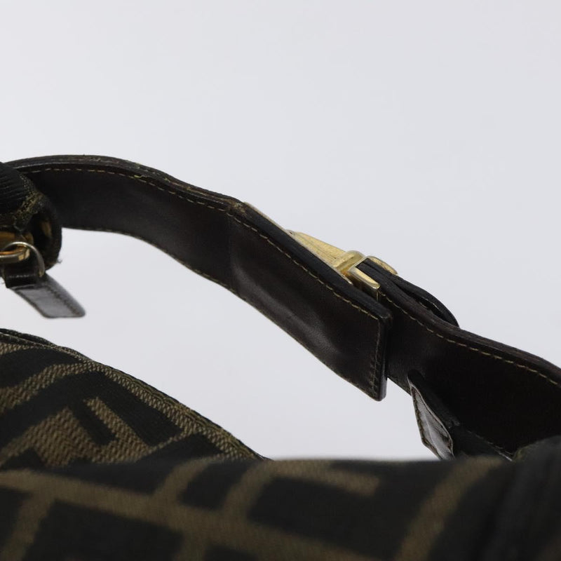 FENDI Zucca Canvas Hand Bag Black Brown Auth ar13415