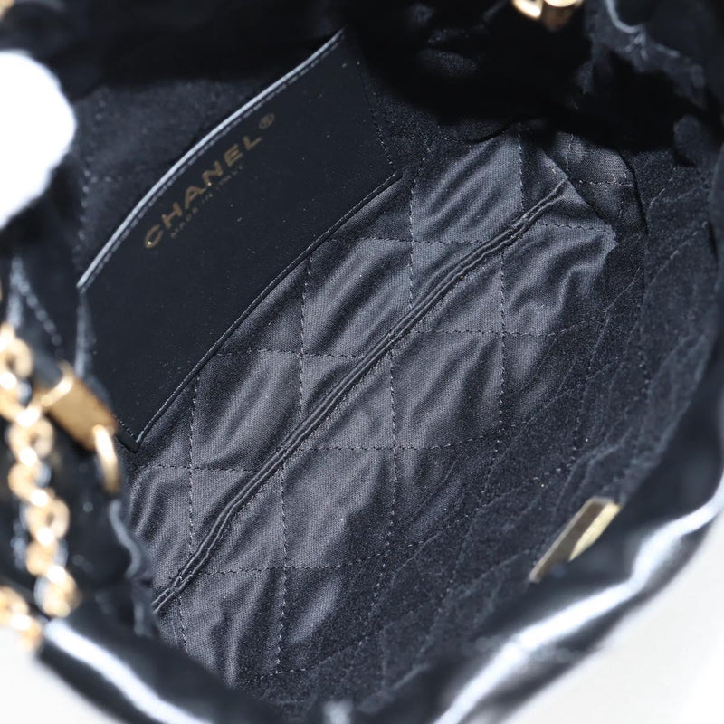CHANEL Chanel 22 Small Matelasse Chain Bag Lamb Skin 2way Black Auth BA1050SAM