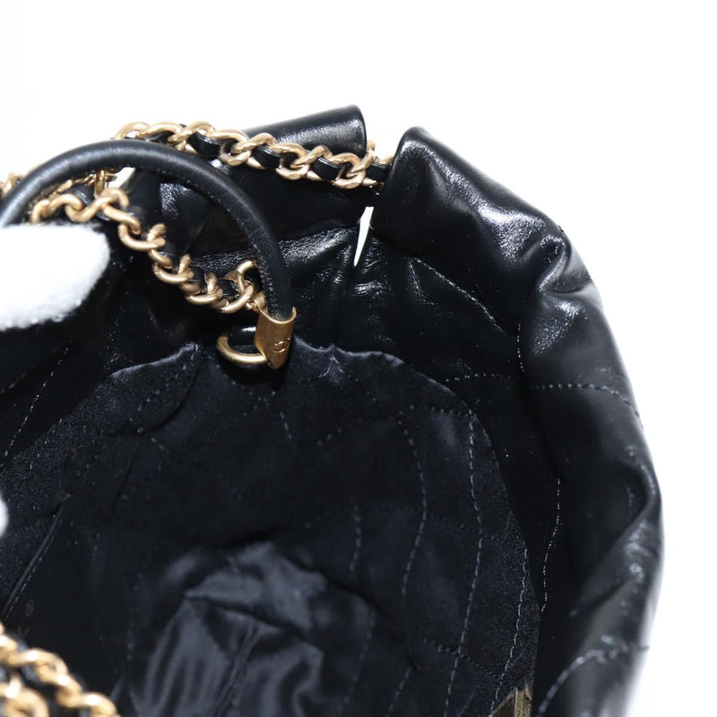 CHANEL Chanel 22 Small Matelasse Chain Bag Lamb Skin 2way Black Auth BA1050SAM