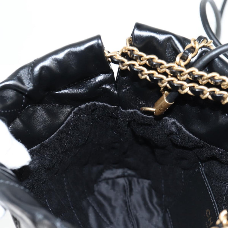 CHANEL Chanel 22 Small Matelasse Chain Bag Lamb Skin 2way Black Auth BA1050SAM
