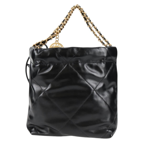 CHANEL Chanel 22 Small Matelasse Chain Bag Lamb Skin 2way Black Auth BA1050SAM