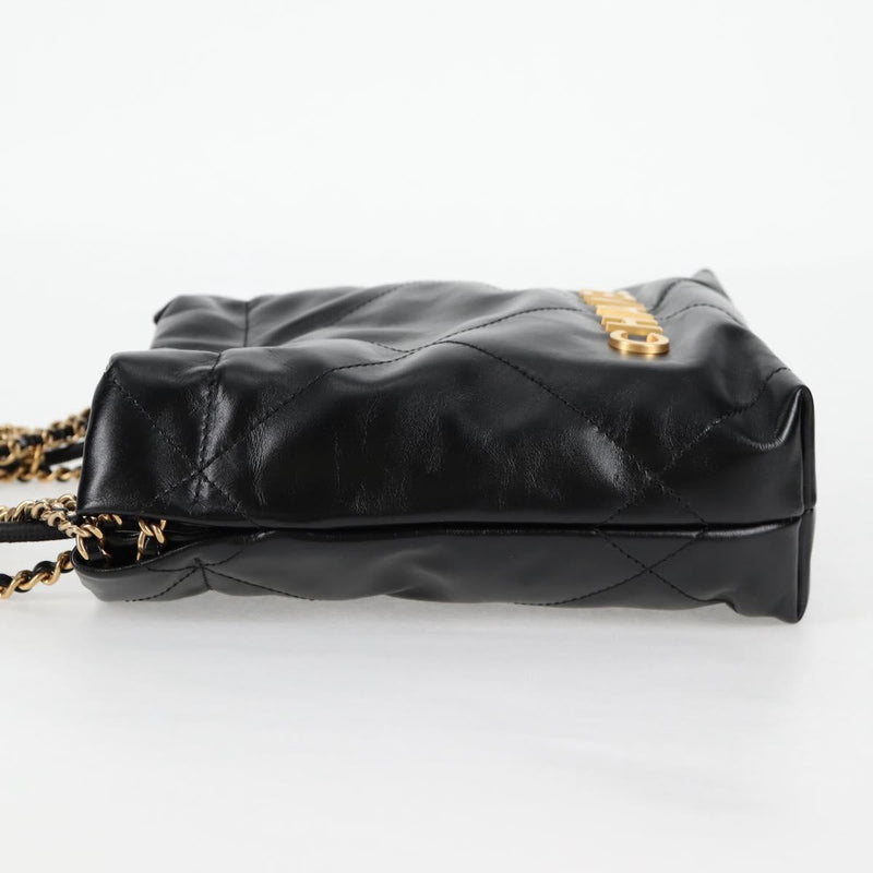 CHANEL Chanel 22 Small Matelasse Chain Bag Lamb Skin 2way Black Auth BA1050SAM