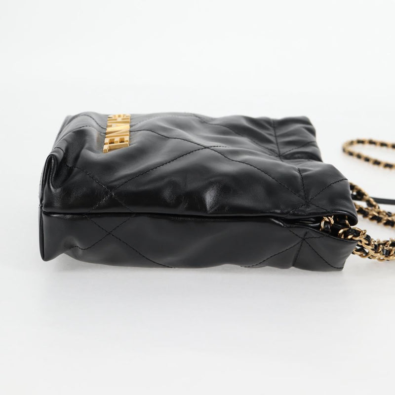 CHANEL Chanel 22 Small Matelasse Chain Bag Lamb Skin 2way Black Auth BA1050SAM