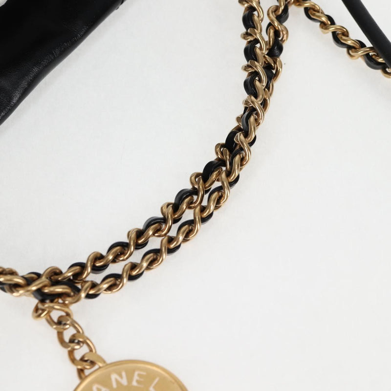 CHANEL Chanel 22 Small Matelasse Chain Bag Lamb Skin 2way Black Auth BA1050SAM