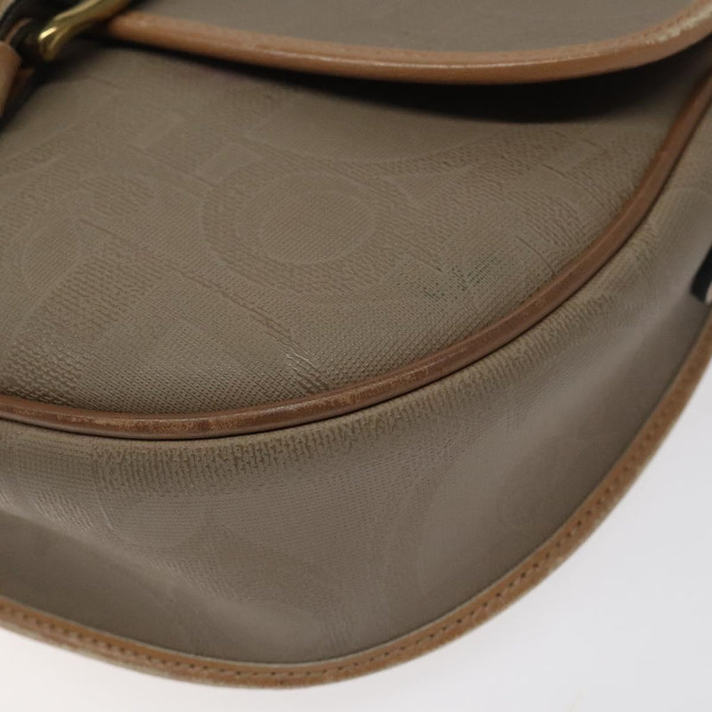 Christian Dior Trotter Canvas Shoulder Bag Beige Auth BA1174