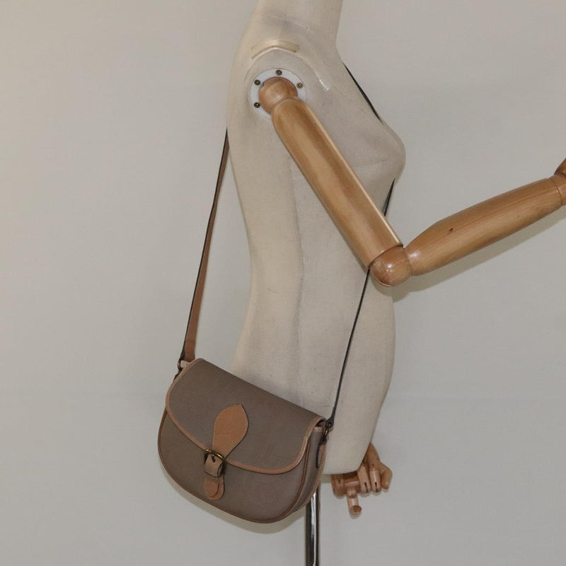 Christian Dior Trotter Canvas Shoulder Bag Beige Auth BA1174