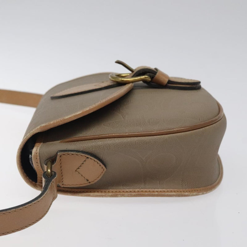 Christian Dior Trotter Canvas Shoulder Bag Beige Auth BA1174