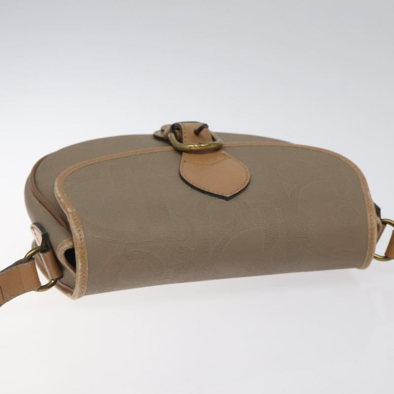 Christian Dior Trotter Canvas Shoulder Bag Beige Auth BA1174