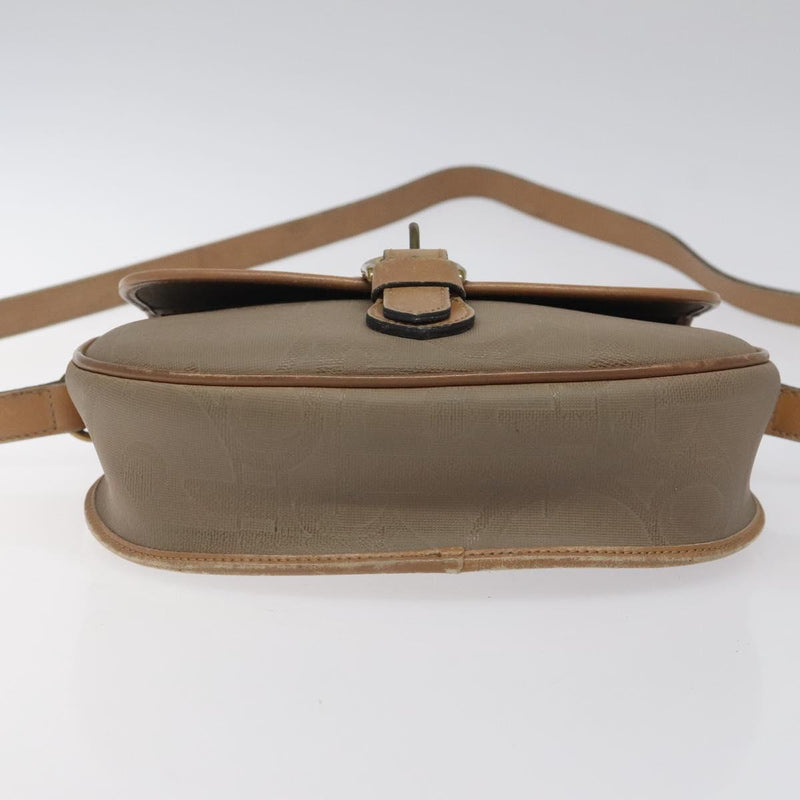 Christian Dior Trotter Canvas Shoulder Bag Beige Auth BA1174