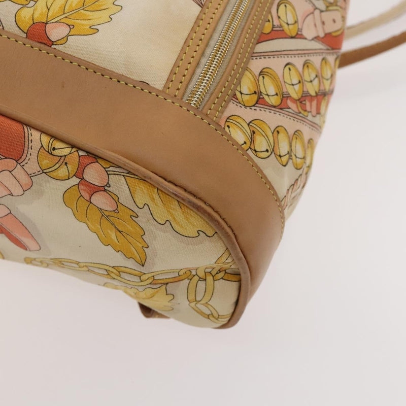 LOEWE Shoulder Bag Canvas Beige Gold Auth BA1186