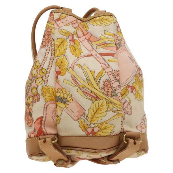 LOEWE Shoulder Bag Canvas Beige Gold Auth BA1186