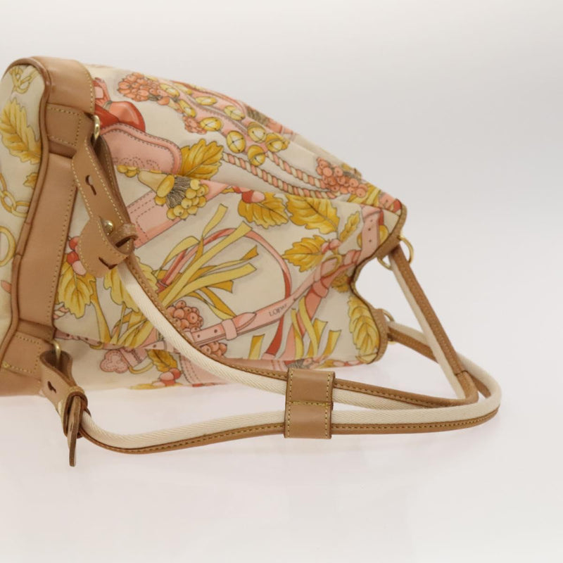 LOEWE Shoulder Bag Canvas Beige Gold Auth BA1186