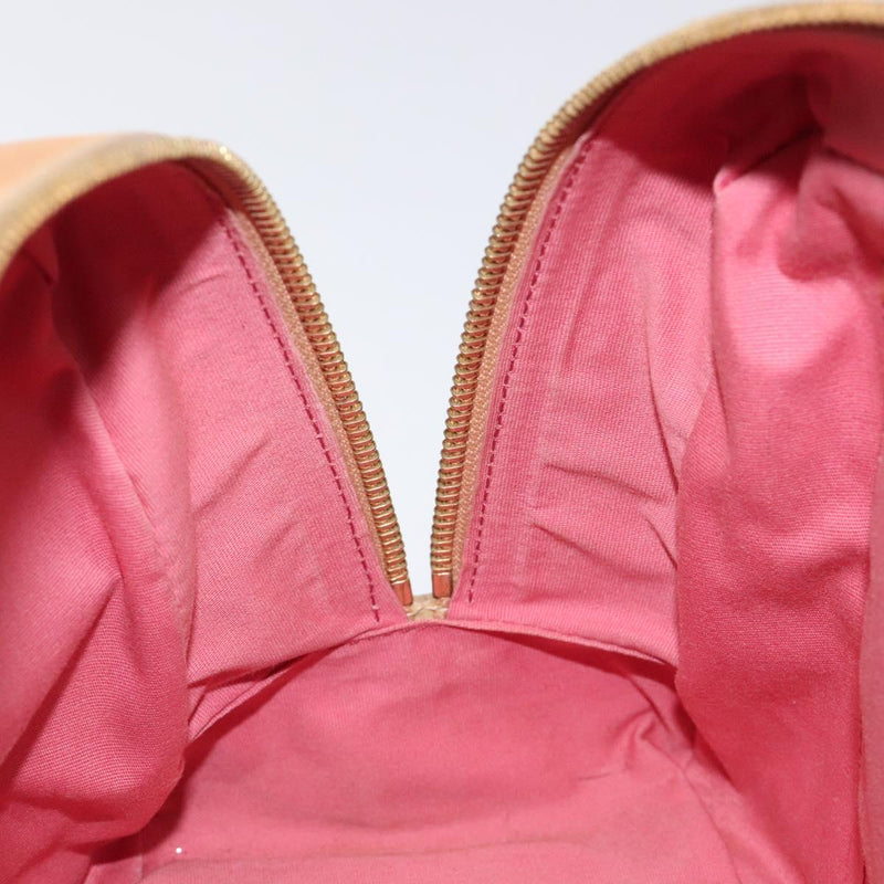 CELINE C Macadam Canvas Hand Bag Suede Pink Gold Auth BA1225