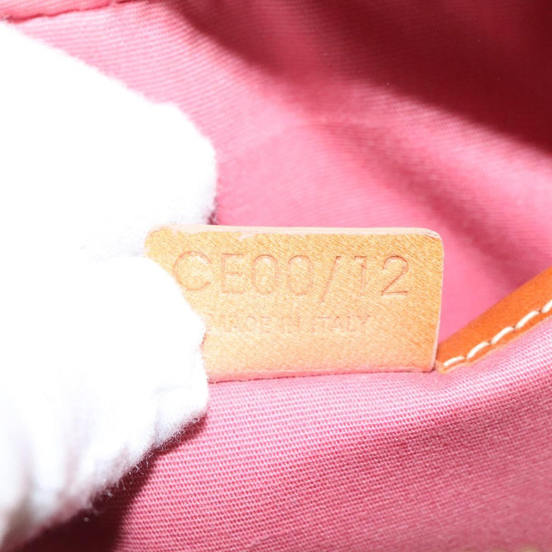 CELINE C Macadam Canvas Hand Bag Suede Pink Gold Auth BA1225