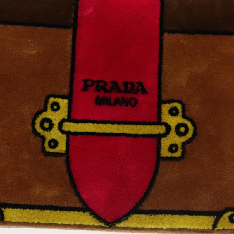 PRADA Shoulder Bag Velor Brown Gold Auth BA1261AM