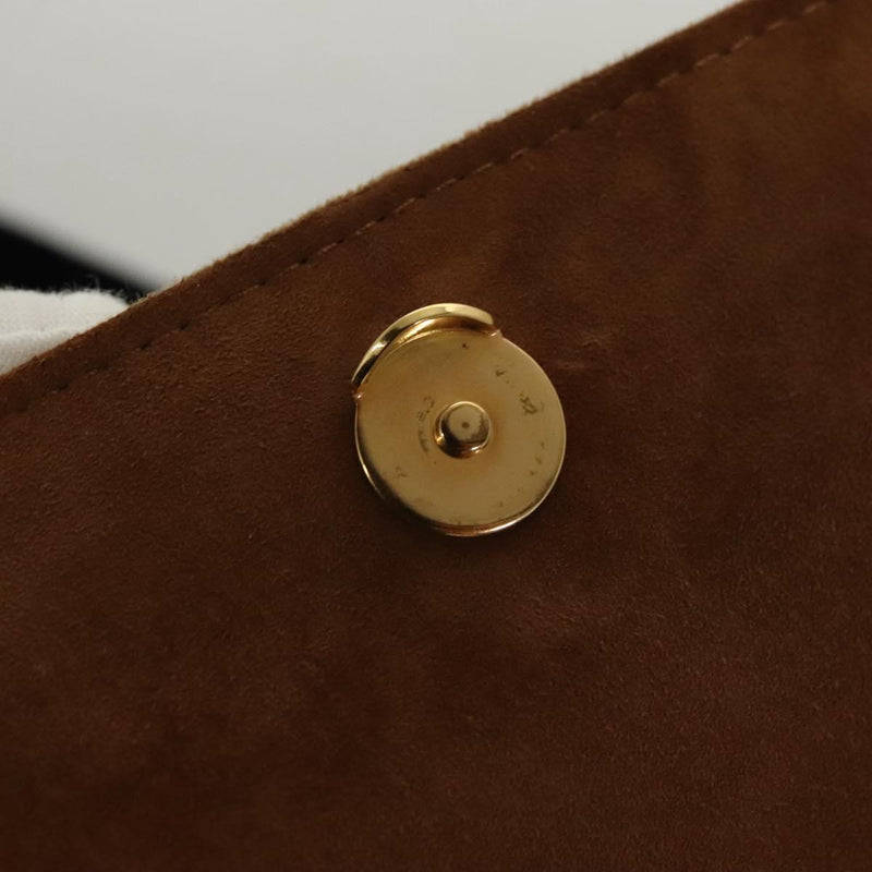 PRADA Shoulder Bag Velor Brown Gold Auth BA1261AM