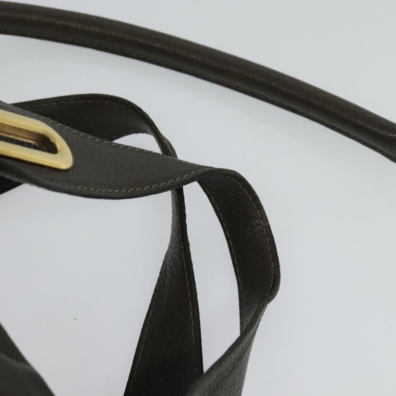 Chloe Paraty Hand Bag Leather 2way Gray Gold Auth BA1309