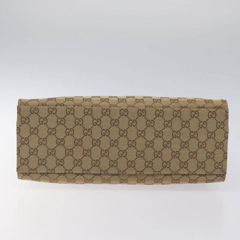 GUCCI GG Canvas Bamboo Hand Bag Beige 002.1010 Auth BA1315