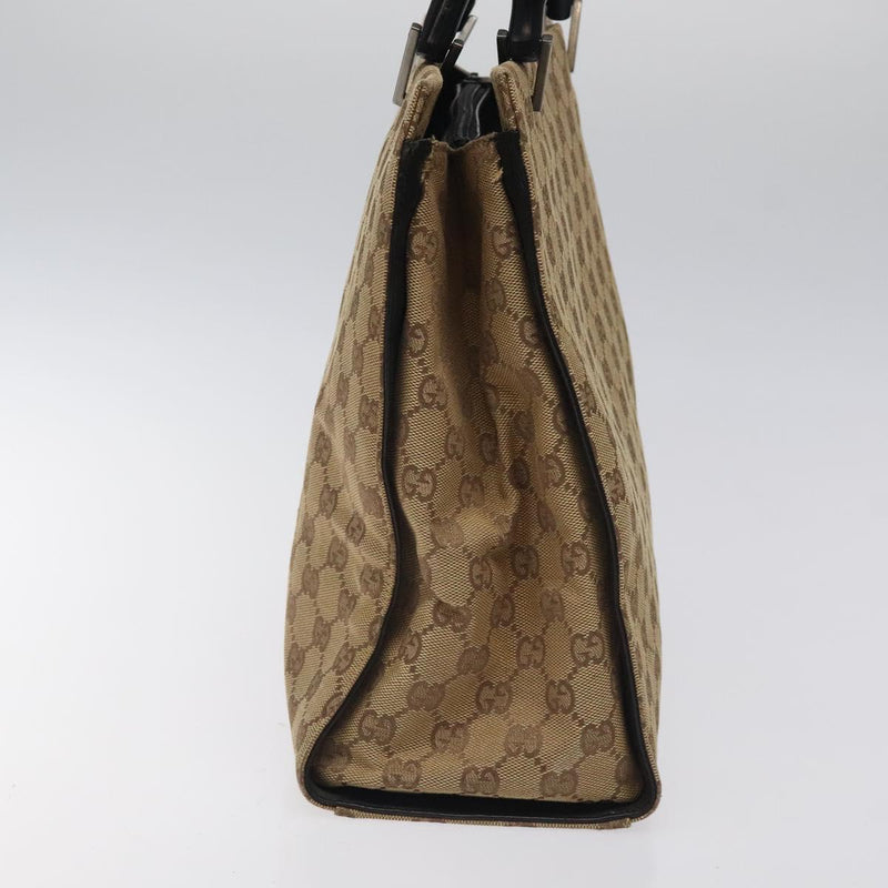 GUCCI GG Canvas Bamboo Hand Bag Beige 002.1010 Auth BA1315