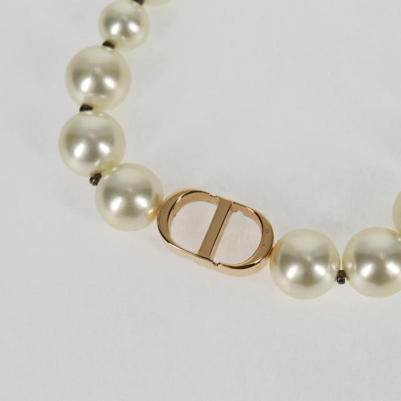 Christian Dior Necklace Pearl White Auth BA1350AM