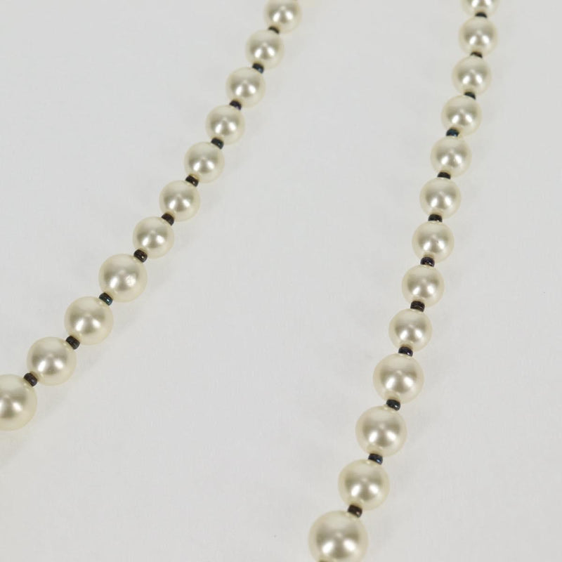 Christian Dior Necklace Pearl White Auth BA1350AM