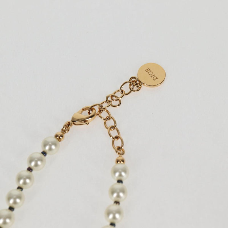 Christian Dior Necklace Pearl White Auth BA1350AM