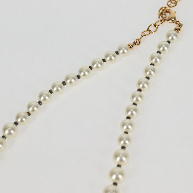 Christian Dior Necklace Pearl White Auth BA1350AM