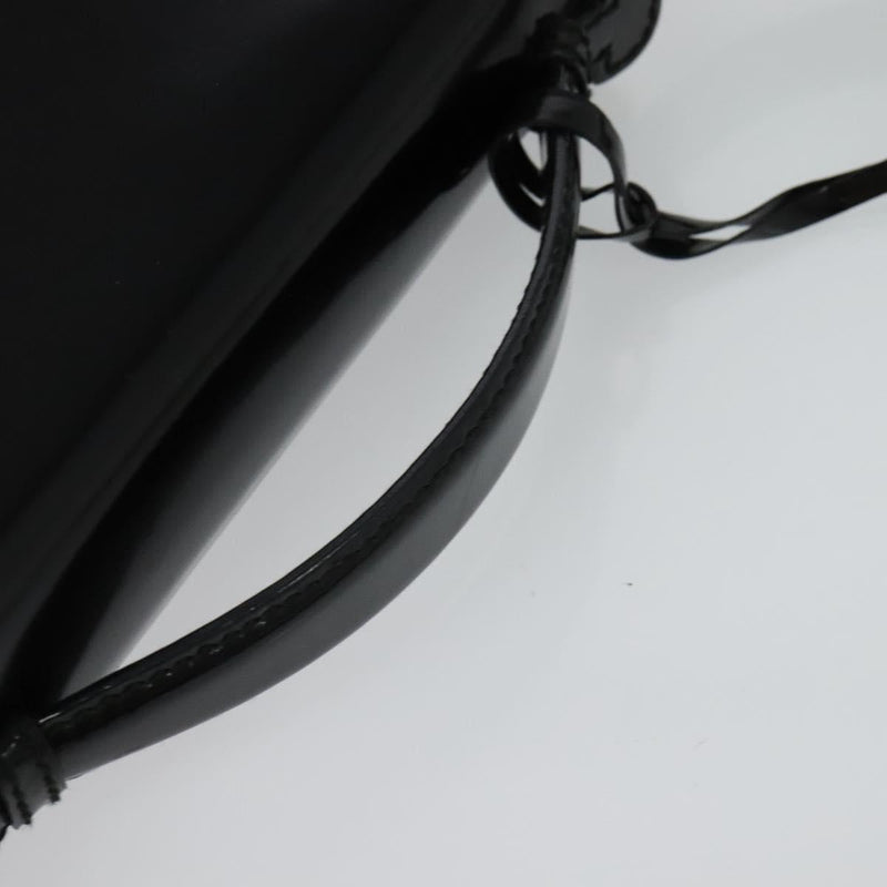 GUCCI Shoulder Bag Patent Leather Black Silver 018 123 1003 Auth BA1383