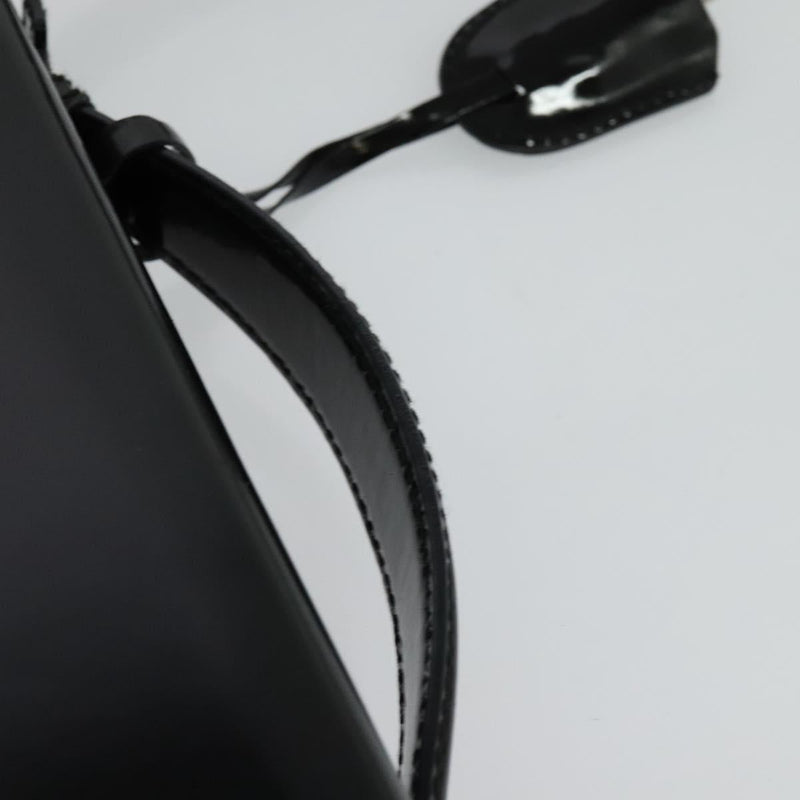 GUCCI Shoulder Bag Patent Leather Black Silver 018 123 1003 Auth BA1383