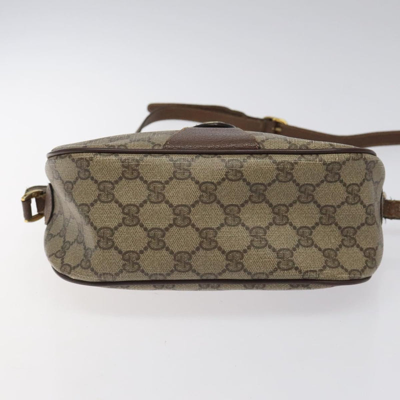 GUCCI GG Supreme Web Sherry Line Bag PVC Beige Gold 89 02 032 Auth BA1397