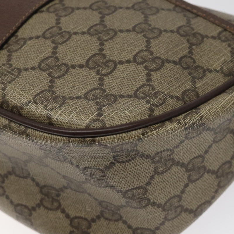 GUCCI GG Supreme Web Sherry Line Bag PVC Beige Gold 89 02 032 Auth BA1397