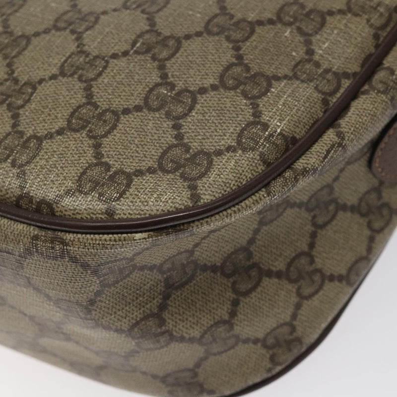 GUCCI GG Supreme Web Sherry Line Bag PVC Beige Gold 89 02 032 Auth BA1397