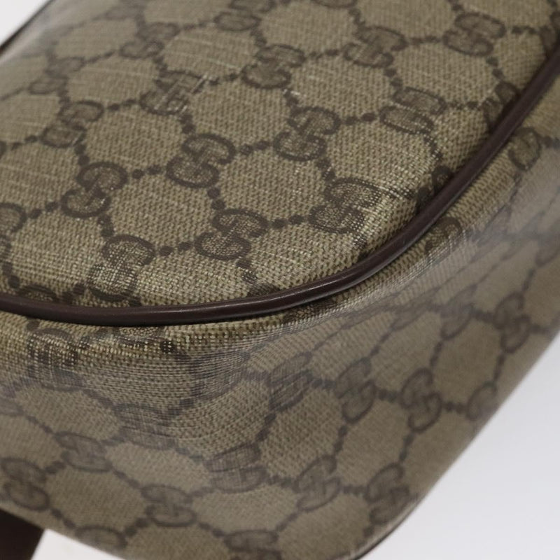 GUCCI GG Supreme Web Sherry Line Bag PVC Beige Gold 89 02 032 Auth BA1397