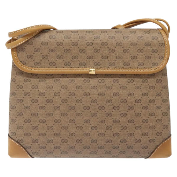 GUCCI Micro GG Supreme Shoulder Bag Beige Gold 007 92 5548 Auth BA1398