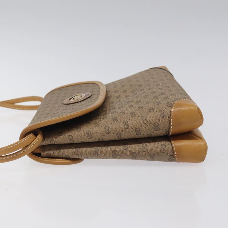 GUCCI Micro GG Supreme Shoulder Bag Beige Gold 007 92 5548 Auth BA1398