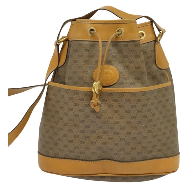 GUCCI GG Supreme Shoulder Bag PVC Beige Gold 001 116 0937 Auth BA1480