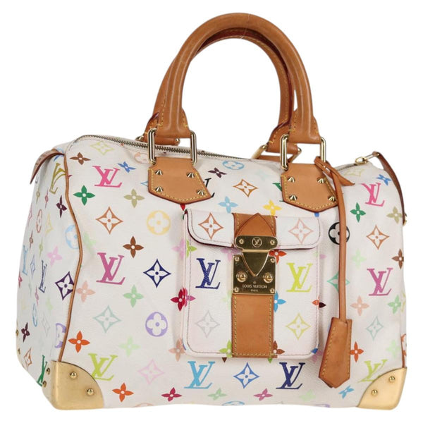 LOUIS VUITTON Monogram Multicolor Speedy 30 Bag White Bron M92643 Auth BA1539AM