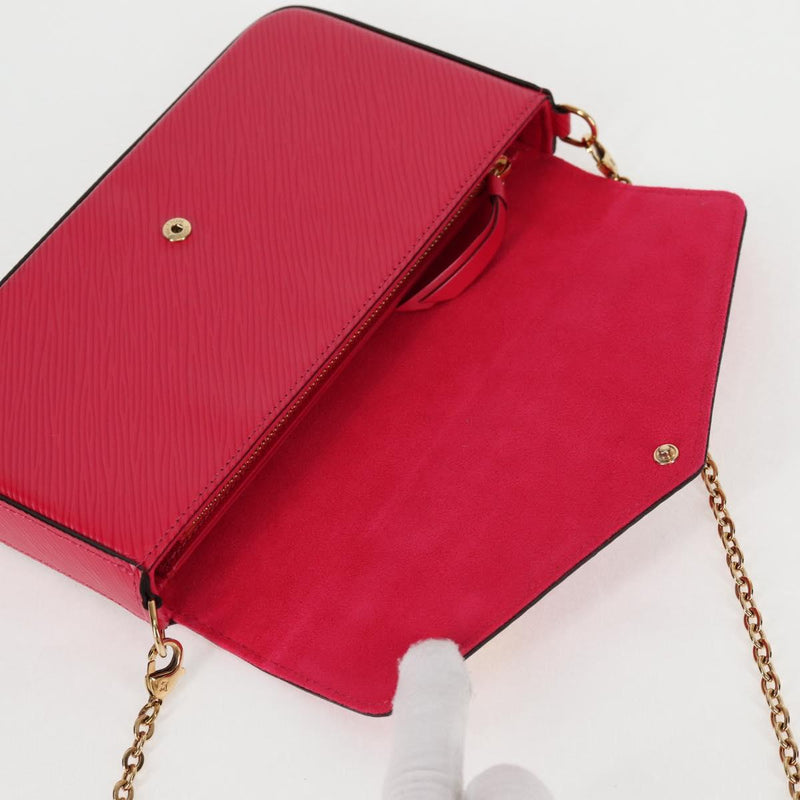 LOUIS VUITTON Epi Chain Pochette Felice Bag Hot Pink M62614 LV Auth BA1542SM